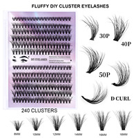 Cluster de cils segmentés personnalisés en gros 8/10/12/14/16mm Extensions de cils Diy Label privé Kit de cils Cluster Diy