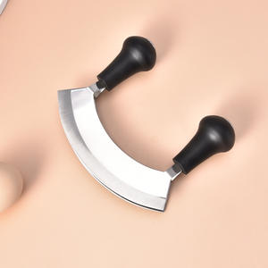 Coupe-herbes double face en acier inoxydable, lame incurvée, coupe-légumes multifonctionnel, outil de cuisine, coupe-légumes manuel - Product Image 1