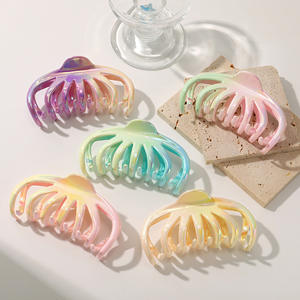 Nouveautés : Pinces à cheveux requin tendance dégradées, grandes pinces à cheveux en plastique pour femmes, vente en gros de pinces à cheveux en plastique très populaires - Product Image 2