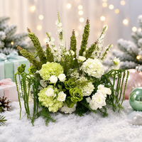 Décor de bienvenue pour mariage : Ensemble de panneaux suspendus réutilisables en soie artificielle, roses et hortensias blancs et verts, pour table et allée