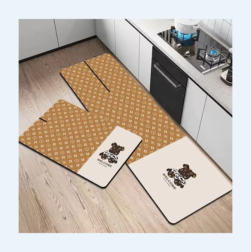 Kolay temiz su geçirmez ve yağ geçirmez mutfak zemin pişirme mat alfombras para correde de cocina para para cozinha
