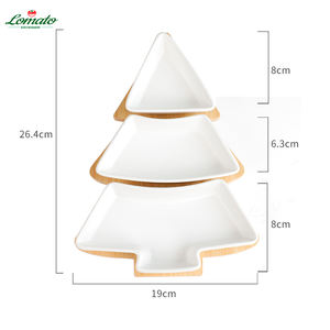 هدية العيد خشبية شجرة عيد الميلاد الخيزران المقبلات وجبة خفيفة صينية تقديم مع صحن قابل للإزالة لمطعم المنزل - Product Image 2