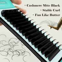 Ekstensi Bulu Mata Sutra PBT Korea, Tray Bulu Mata Gelap, Tray Bulu Mata Velvet, Ekstensi Bulu Mata Matte Black Cashmere, Grosir