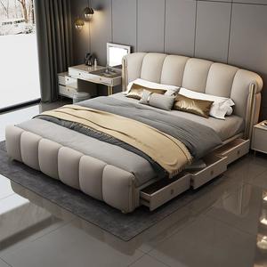 Modern Luxury Wooden Bedroom Furniture Soft Up-holstered Beds Super king Double Bed Frame Set with Mattress Included Designs - Product Image 6