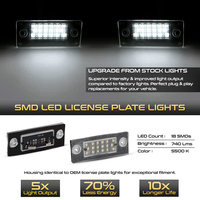 Pour Audi A2 1999-2005 feux de plaque d'immatriculation arrière Led, Canbus sans erreur feux arrière automatiques feux de stationnement arrière