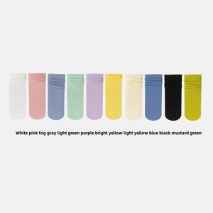 <span class=keywords><strong>Chaussettes</strong></span> en coton blanc pour femmes, taille unique, décontractées, antibactériennes, tricotées, longueur mi-mollet, avec logo sur le bord - Product Image 6