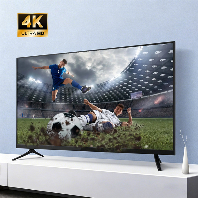 2026 Trending 4K UHD Smart TV Ultra Thin LED TV with Voice Control WiFi BT Smart Mirroring Multi-Apps Home Smart TV Wholesale