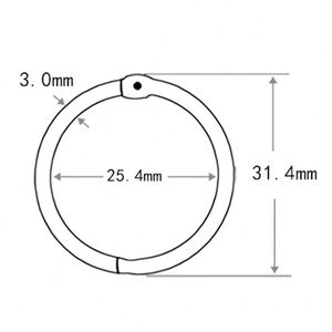 YIWANG Anillos de encuadernación de hojas sueltas de oro rosa Anillos de libro de 1 pulgada para cuaderno de tarjetas de índice - Product Image 3
