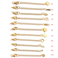 Chaînes d'extension plaquées or 18 carats, fermoirs à langouste, connecteurs pour la fabrication de bijoux DIY, bracelets, colliers, accessoires