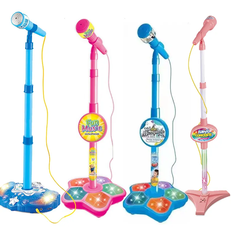 Enfants bébé karaoké chantant éducation précoce Puzzle jouet multifonctionnel Simulation bureau debout Microphone filaire avec lumière