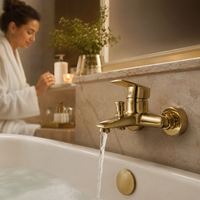 Robinet Mitigeur Mural Monocommande en Alliage de Zinc Chromé Poli Durable pour Douche de Salle de Bain à Domicile ou d'Hôtel