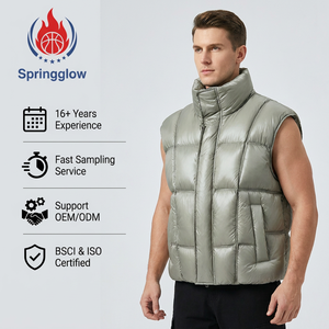 Gilet matelassé sans manches pour homme avec logo personnalisé, en <span class=keywords><strong>duvet</strong></span> <span class=keywords><strong>d</strong></span>'<span class=keywords><strong>oie</strong></span>, imperméable, coupe-vent, brillant, OEM, 80% <span class=keywords><strong>duvet</strong></span> <span class=keywords><strong>d</strong></span>'<span class=keywords><strong>oie</strong></span> 650FP - Product Image 2