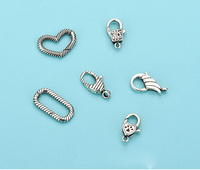 Fermoirs à homard en argent massif 925, fermoir Rectangle, éléphant, cœur, signe infini, pour la fabrication de bijoux, Bracelet