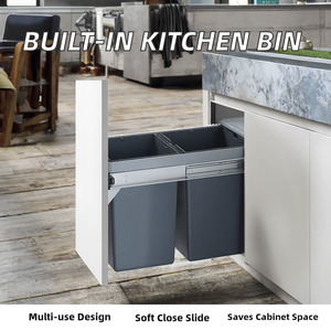 Modern Plastic Kitchen <b>Waste</b> <b>Bin</b> Drawer Pullout Garbage Organizer Soft Close Sliding Cabinet Dustbin OEM ODM - Product Image 2
