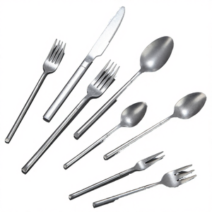 Ensemble de couverts en acier inoxydable, couteau, fourchette, cuillère, design minimaliste, résistant à la rouille, couverts de camping, argenterie - Product Image 3