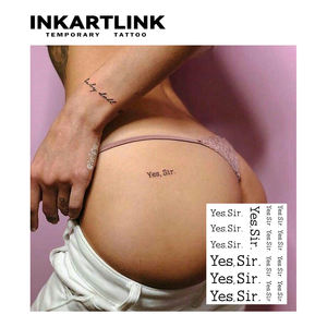 สติกเกอร์ลาย<span class=keywords><strong>สัก</strong></span>สมุนไพรแบบกำหนดเอง Yes Sir Letter กันน้ำ ติดทนนาน 15 วัน ลายสักกึ่งถาวรสำหรับตกแต่งร่างกายบริเวณสะโพก เอว สำหรับผู้หญิงและผู้ชาย - Product Image 2