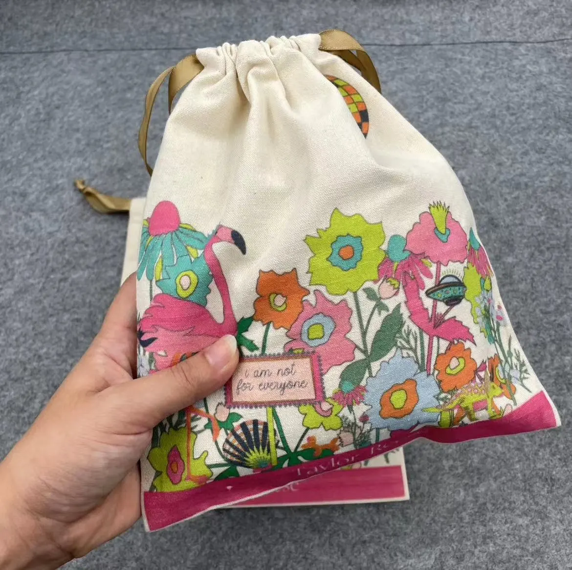 Eco Canvas Printed Cotton Linen Draw String Bags Embalaje Logotipo personalizado Bolsa con cordón Bolsa