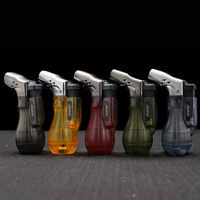 Briquet gonflable moderne YX Qiandai de 3 pouces, coupe-vent, à trois flammes droites, accessoires de fumage d'extérieur, fabricant en gros