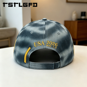 Casquette de baseball en jean à 6 panneaux avec logo personnalisé et image vintage, patch tissé brodé, style course, structurée et respirante, vente en gros - Product Image 6