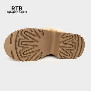 Phụ Nữ Da Thật Da Cừu Shearling Cao Gót Dép Thật Lông Thú Lót Ấm Áp Giày Mùa Đông - Product Image 6