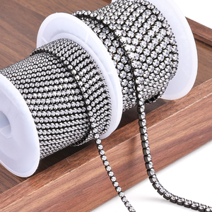 Cadena <span class=keywords><strong>de</strong></span> Acero Inoxidable Negro al por Mayor con Circonitas Cúbicas para Fabricación <span class=keywords><strong>de</strong></span> Joyas DIY: Collares, Pulseras y Accesorios - Product Image 1