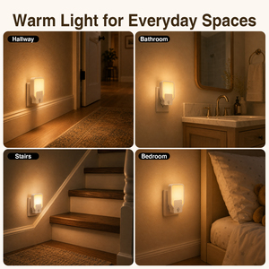 Lámpara Nocturna LED Moderna de Pared, Luz Blanca Cálida 2700K, Control por Sensor, Pantalla Rectangular de Plástico para Dormitorio de Bebés y Niños - Product Image 3