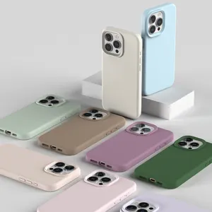 Fashion Candy Color Shock Proof Cell Mobile Liquid Silicone Phone Case Cover For iPhone 13 14 15 16 Silicone Case