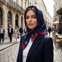 Foulard en satin soyeux personnalisé, carré, avec monogramme et logo d'entreprise, idéal pour cadeaux d'entreprise, accessoires de groupe, châle floral pour femme