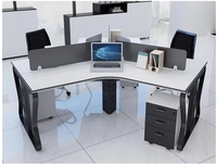 Bureau 4 places personnel acier jambes poste de travail cloison cabine bureau pc ordinateur table bureau Y forme
