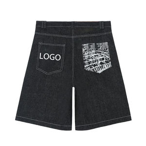 Custom Logo Embroidery High Quality Baggy Jorts Pocket Print Loose Men Denim <b>Shorts</b> Fashion Casual Breathable Jean <b>Shorts</b> Men - Product Image 5