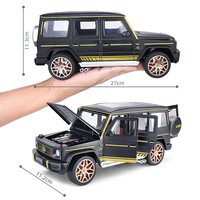 Modèle de voiture miniature en alliage moulé sous pression 1:18 Mercedes G63 SUV six portes avec amortisseurs, lumières et sons, fonction de recul, multifonctionnel, décoratif