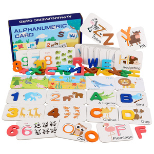 Wooden Alphabet Number Matching Game Montessori Letter Number Flash <b>Cards</b> Math Toy Educational for Toddlers Children Early - Product Image 1