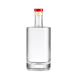 Garrafas de vidro de uísque personalizadas de fábrica, garrafas de vidro para bebidas espirituosas de 500ml750ml1000ml, podem ser foscas com tampa de alumínio