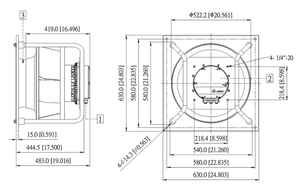 Unités de refroidissement pour salle serveur Delta GTM045PUV42R, unités de refroidissement CRAC pour centre de données, ventilateur axial EC pour pompe à chaleur à source d'air - Product Image 3