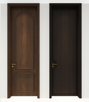 Porte intérieure en bois moderne sur mesure avec panneau en cristal de carbone, porte de chambre résistante à l'humidité, porte intérieure en bois pour projet hôtelier