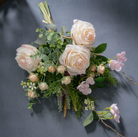 Décoration murale en lettres de nébuleuse de roses, fausse fleur, style européen, faite à la main, toucher naturel, pour mariage et Saint-Valentin