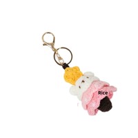Handgefertigter Baumwoll-Häkel-Weihnachtsbär Schlüsselanhänger Garn-Anhänger Niedlicher Cartoon-Taschenanhänger Feiertagsgeschenk Ornament für Kinder 5-7 Jahre