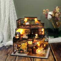 Hamaileon HH-5696 Service de personnalisation de logo, Kit de maison de poupée miniature DIY, Meubles en bois gravés au laser, Éclairage LED, Relaxant