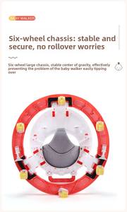 2024 नए कुत्ते डेगिन बहु-कार्यात्मक संगीत फोल्डिंग बेबी लर्निंग वॉकर/4 में पहियों और सीट के साथ 1 प्लास्टिक बेबी वॉकर्स में 4 - Product Image 6
