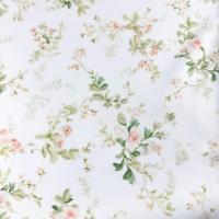 100% Polyester Imitation acétate tissu délicat rose vert imprimé fleuri romantique élégant vêtements de mariée matériel pour les femmes robe