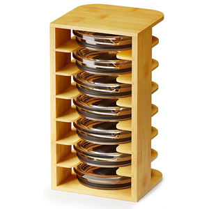 कस्टम 7-टियर बांस टंबलर ढक्कन आयोजक रसोई कैबिनेट संगठन के लिए कप मिनी ढक्कन आयोजक भंडारण धारक - Product Image 1