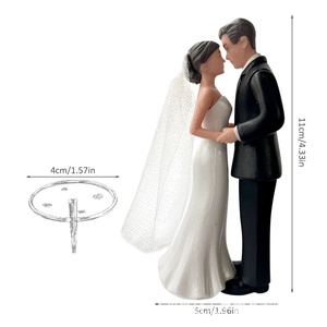 Statuetta Romantica in Resina di Sposi, Figurine Squisita di Sposa e Sposo per Decorazione Torte Nuziali e Forniture per Feste di Anniversario - Product Image 5
