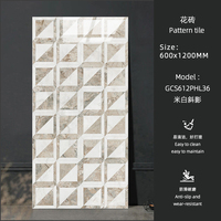 Carrelage en porcelaine moderne à motifs découpés au jet d'eau 600x1200mm, design marbre de luxe pour sol et mur