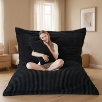 Ensemble de fauteuils poufs MAXYOYO XXL en tissu corduroy, amovibles, pliables, avec rembourrage en mousse géante et moelleuse, grand coussin de sol pour adultes