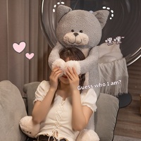 Coussin en peluche chat bouclé mignon pour filles, poupée chat en peluche douce pour dormir, jouet chat en peluche long Kawaii 70cm, vente en gros