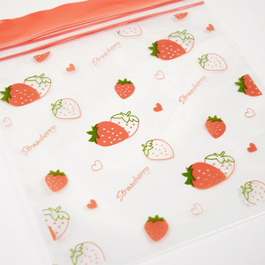 Custom Food Storage Bags Transparent Sealing Refrigerator Grade PE Material With Strawberry Print For Fruit Preservation - Product Image 2