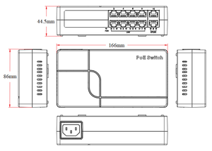 High-Density AI-POE <b>Switch</b> | 8x100M + 2xUplinks 2G Capacity 30W/Port ECO Plastic <b>Case</b> GWS-H1108PEBS - Product Image 3