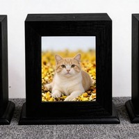 Urna Funeraria de Madera para Mascotas, Estilo Americano y Europeo, con Marco para Fotos, Ecológica y Biodegradable, para Perros y Gatos