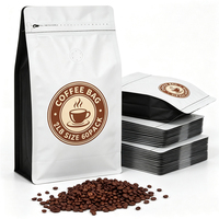 Sachet de café à fond carré avec fermeture éclair, qualité alimentaire, sachet refermable en plastique Mylar pour emballage alimentaire