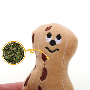 Nouveau design Jouet à mâcher pour chat en peluche, interactif et couineur, avec herbe à chat, en forme de cuisse de poulet, biscuit et cacahuète, durable et écologique - Product Image 3